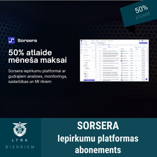 50% atlaide Sorsera iepirkumu platformas abonementam